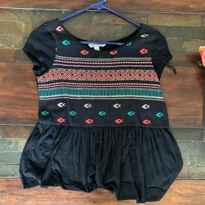 Black with color casual shirt